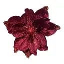 FLOR NAVIDEÑA VINO/BURGUNDY GAMUZADA 23CM REF:FD-5469