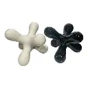 ADORNO ABSTRACTO MOLECULA PORCELANA BLANCO NEGRO 15X15X15CM