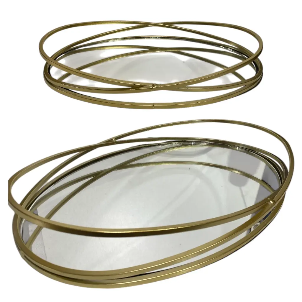 BANDEJA METALICA BASE DE ESPEJO SETX2PZS. 38X26X6CM, 32X23X5CM