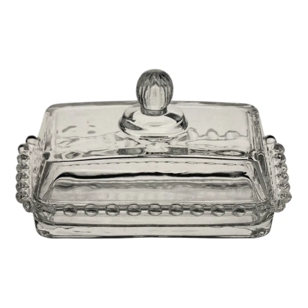 MANTEQUILLERA DE VIDRIO 2PZ. 17X11X10CM