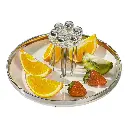 PLATO FRUTERO PORCELANA CON TENEDORES 7PCS. 21CM