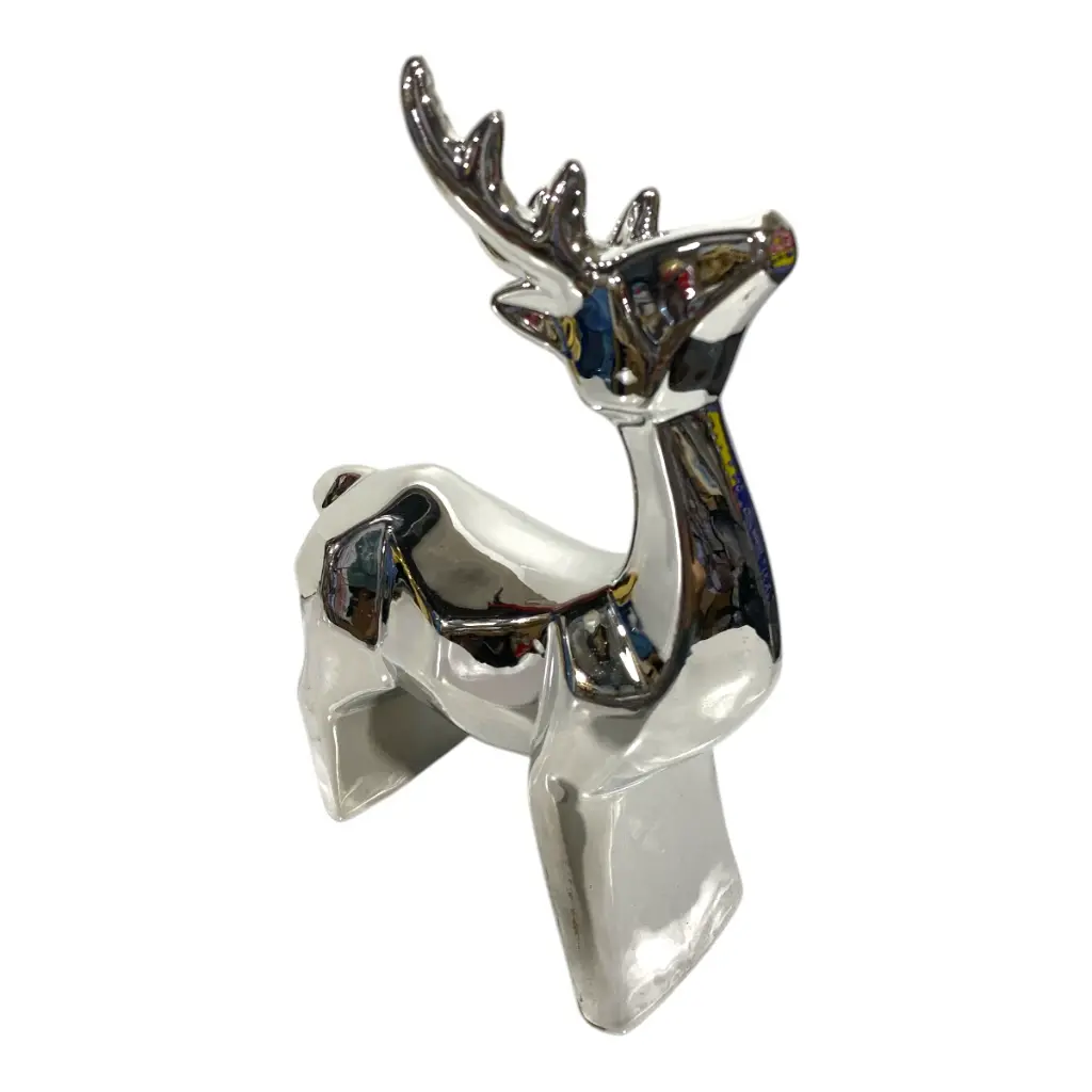 RENO PLATEADO PORCELANA 12X5X16CM
