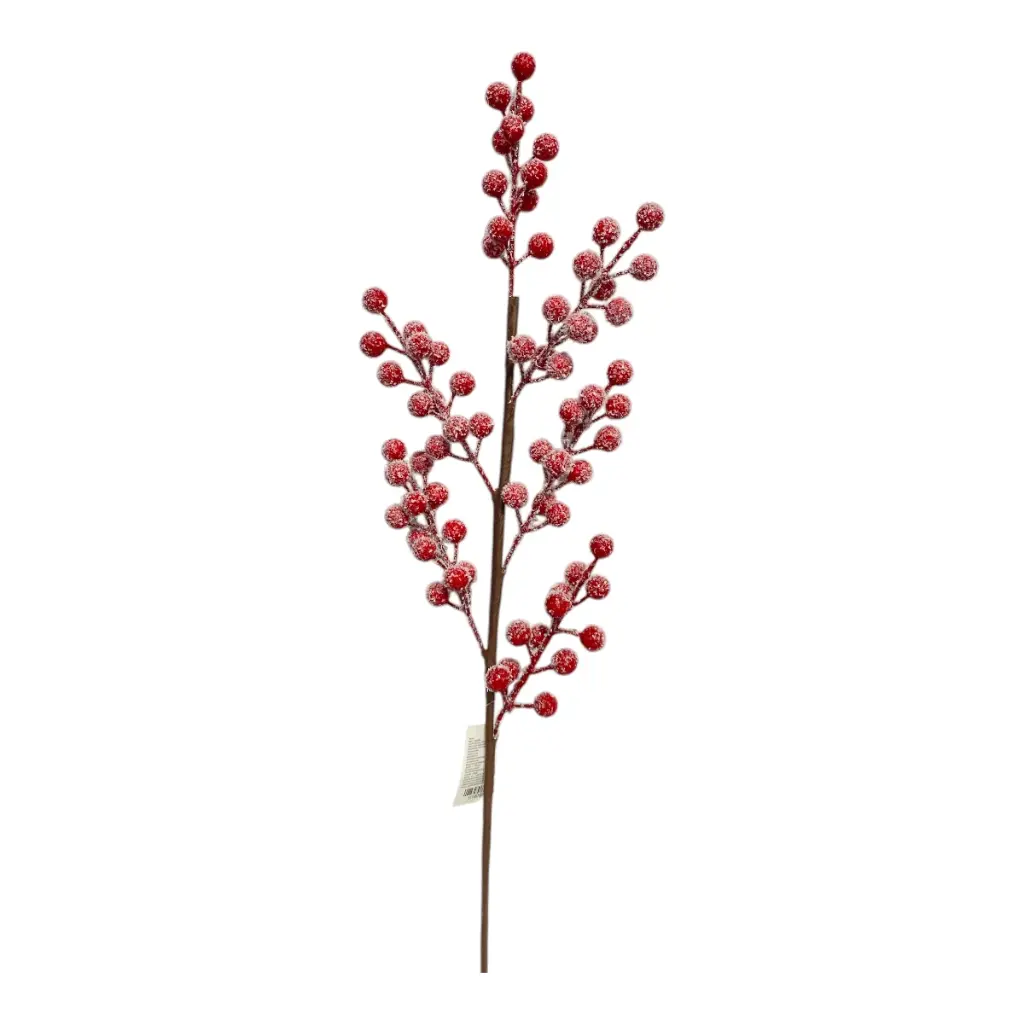RAMA FRUTOS ROJOS NEVADOS 65CM