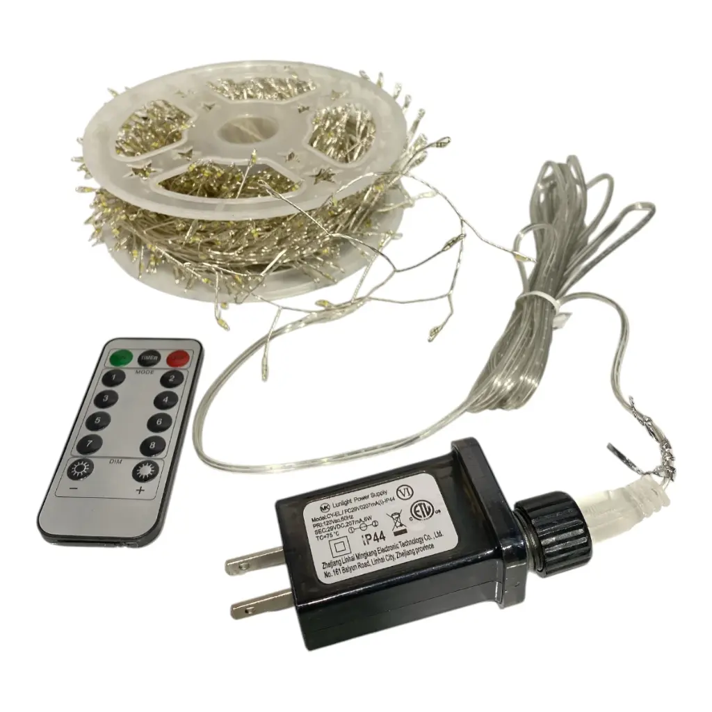 LUZ LED 30M X 1000L MICRO LED BLANCA/CALIDA REMOTO EN ROLLO 