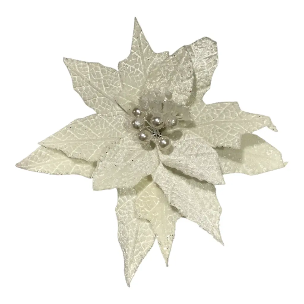 FLOR NAVIDEÑA BLANCA 28CM