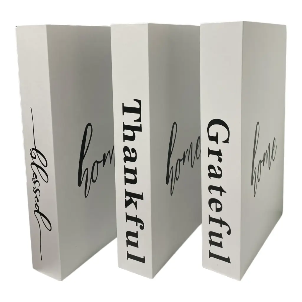 SET DE 3 LIBROS DECORATIVOS BLANCOS 17X27X4.5CM 