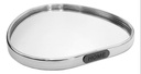 BANDEJA DE ALUMINIO PLATEADA CON ESPEJO 25X26CM 