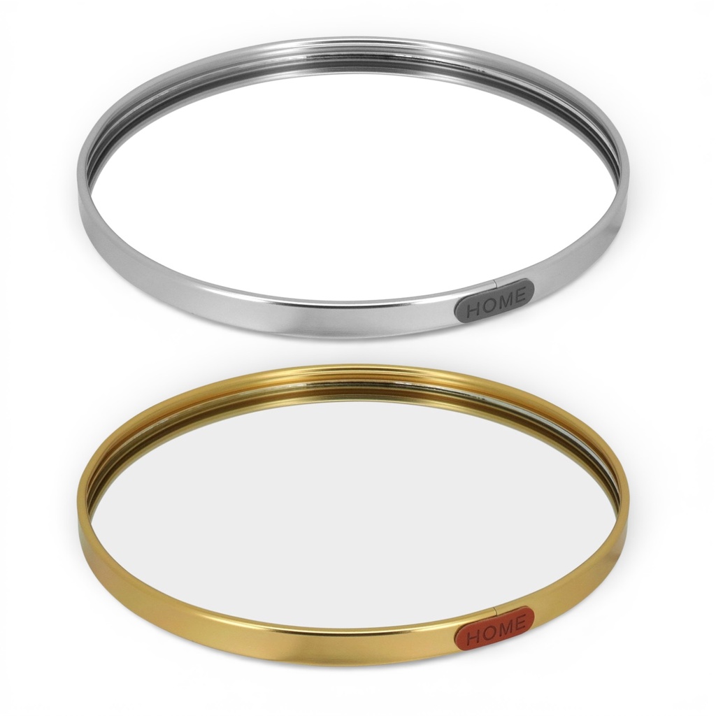 BANDEJA DE ALUMINIO DOS COLORES CON ESPEJO Ø25CM 