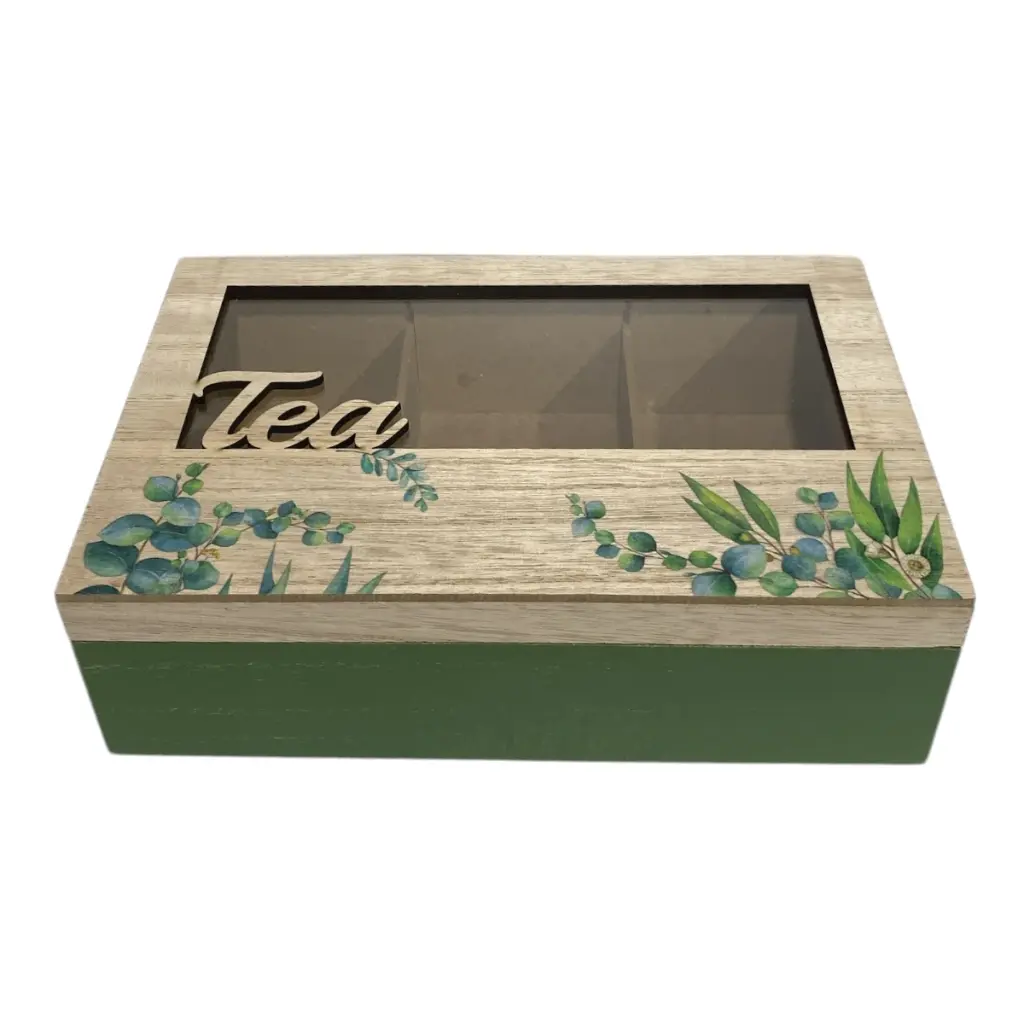 PORTA TE, MADERA 6 SEPARACIONES 24X10X7CM