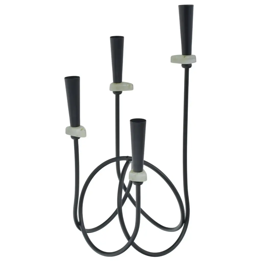 CANDELABRO DE METAL 4VELAS. REF:ES28277 40X15CM