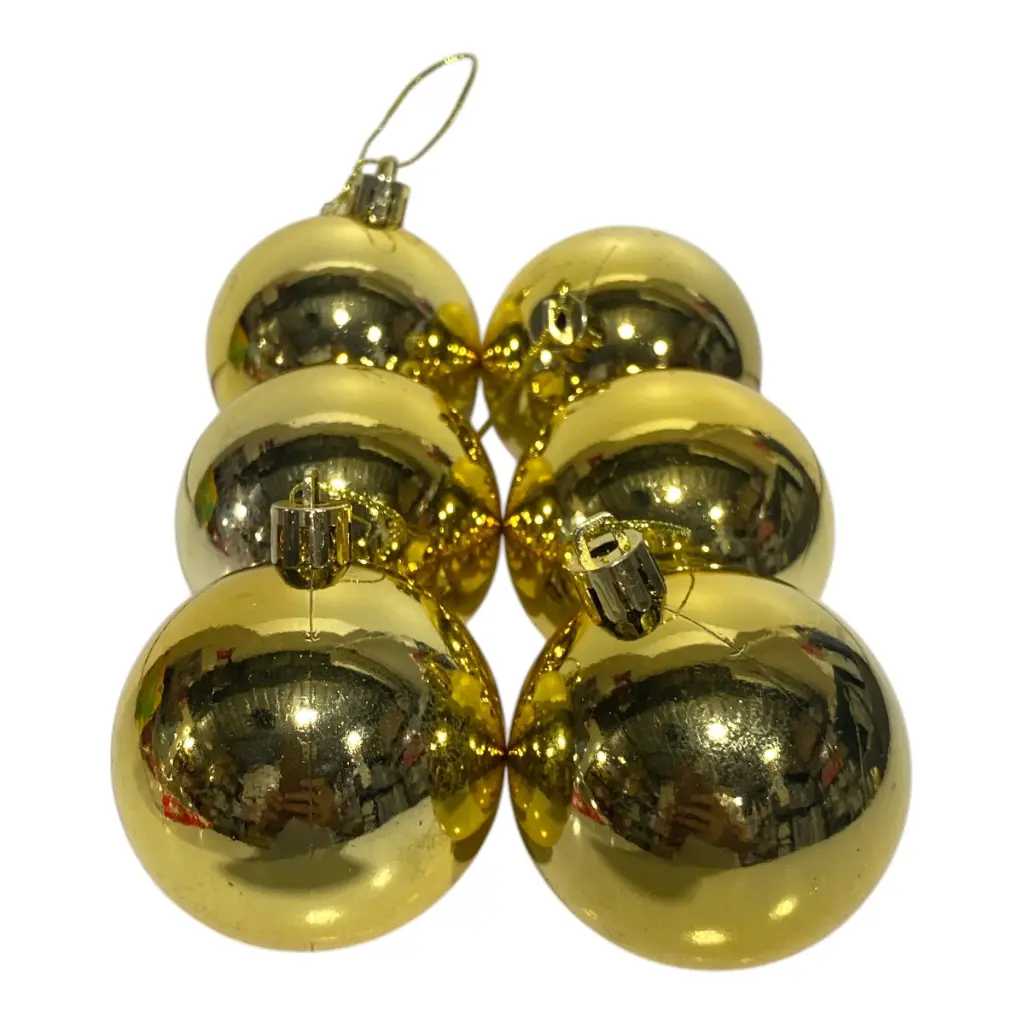 ESFERA NAVIDEÑA DORADA 6CM SETX6PZS. 