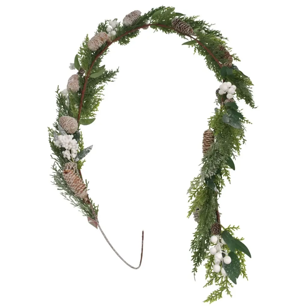 GUIRNALDA NAVIDEÑA PIÑAS FRUTOS BLANCOS RAMA PINO REF:ES26559 180CM