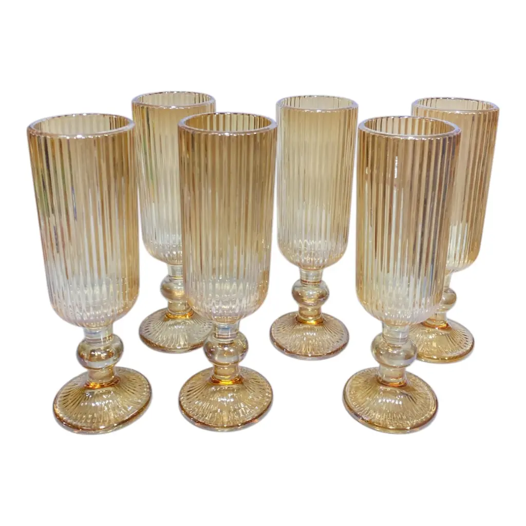 SET DE COPAS 6PCS. CRISTAL AMBAR