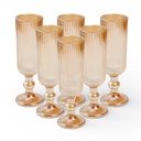 SET DE 6 COPAS CRISTAL ÁMBAR 18X5.5CM