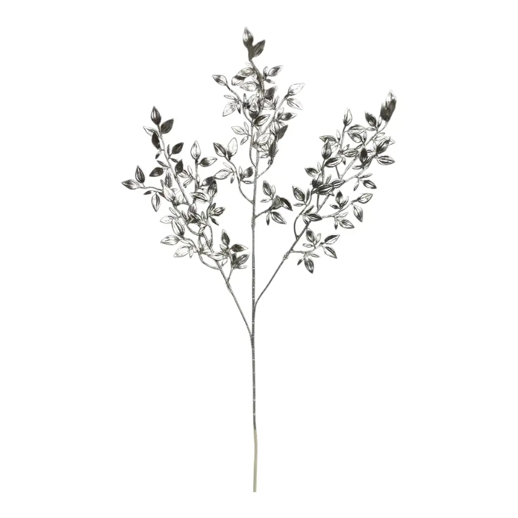 RAMA HOJITAS PLATEADA 75CM 