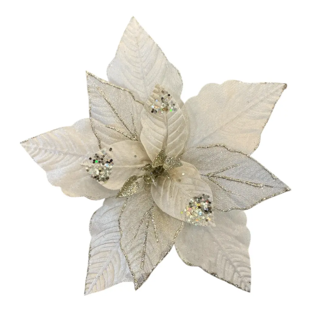 FLOR NAVIDEÑA CHAMPAGNE REF:DS-2023584 \ DS-2023599 32CM