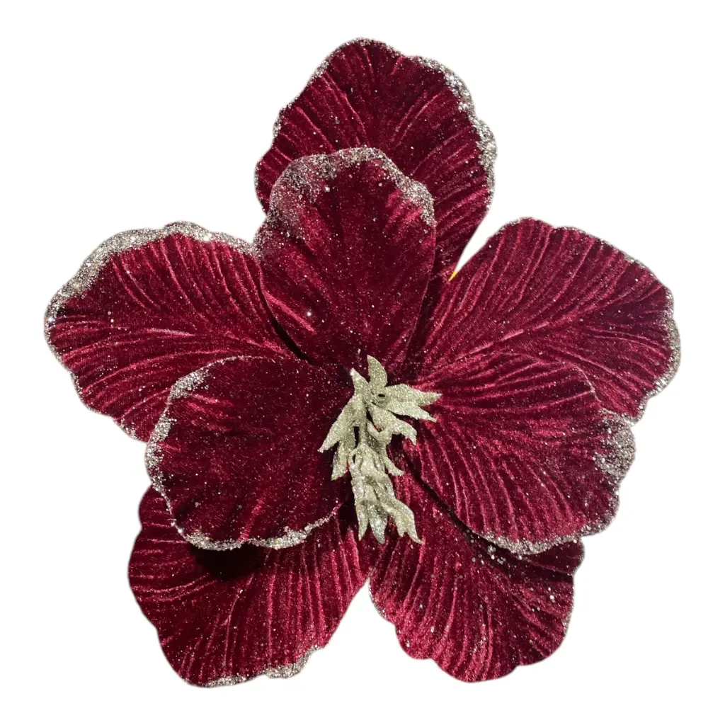 FLOR NAVIDEÑA BURGUNDY/VINO TERCIOPELO REF:CF12-22494 26CM