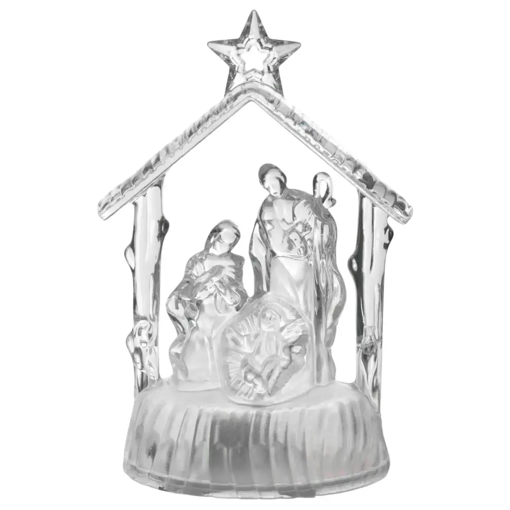 ADORNO NAVIDEÑO NACIMIENTO ACRILICO LUZ LED REF:ES27601 7X12CM