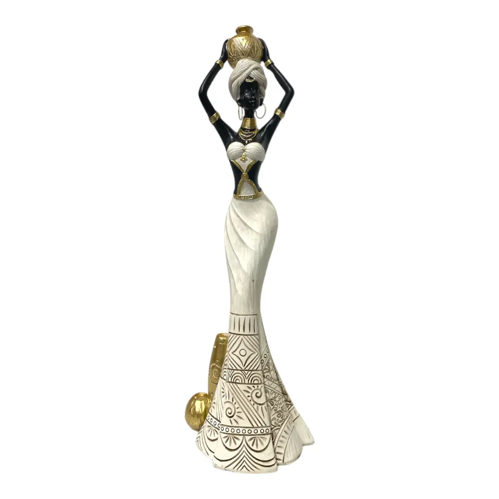 AFRICANA DECOR POLIRESINA 13X9X40CM