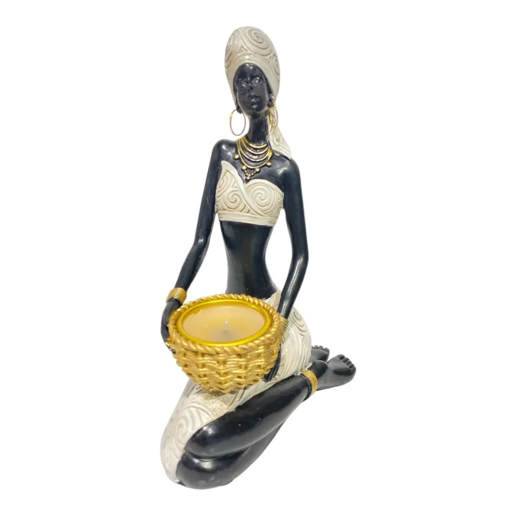 AFRICANA DECOR POLIRESINA 14X7X22CM