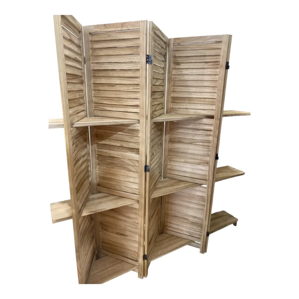 BIOMBO DE MADERA CON REPISAS 200X170CM