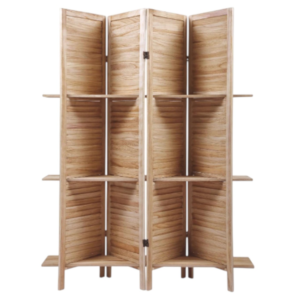 BIOMBO DE MADERA CON REPISAS 200X170CM