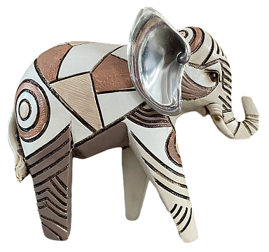 ELEFANTE POLIRESINA MINIMALISTA MOCCA 14X10X22CM