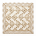 Mantel cuadrado dorado, flores con lentejuelas, 85x85cm.