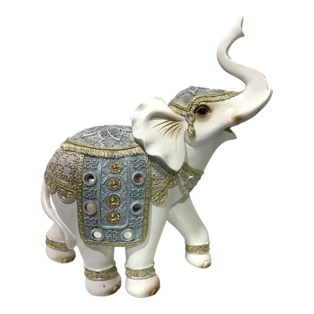 ELEFANTE CELESTE/BLANCO 30X12X34CM