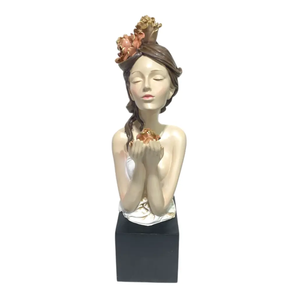 ADORNO FIGURA DE MUJER POLIRESINA 12X15X38CM 