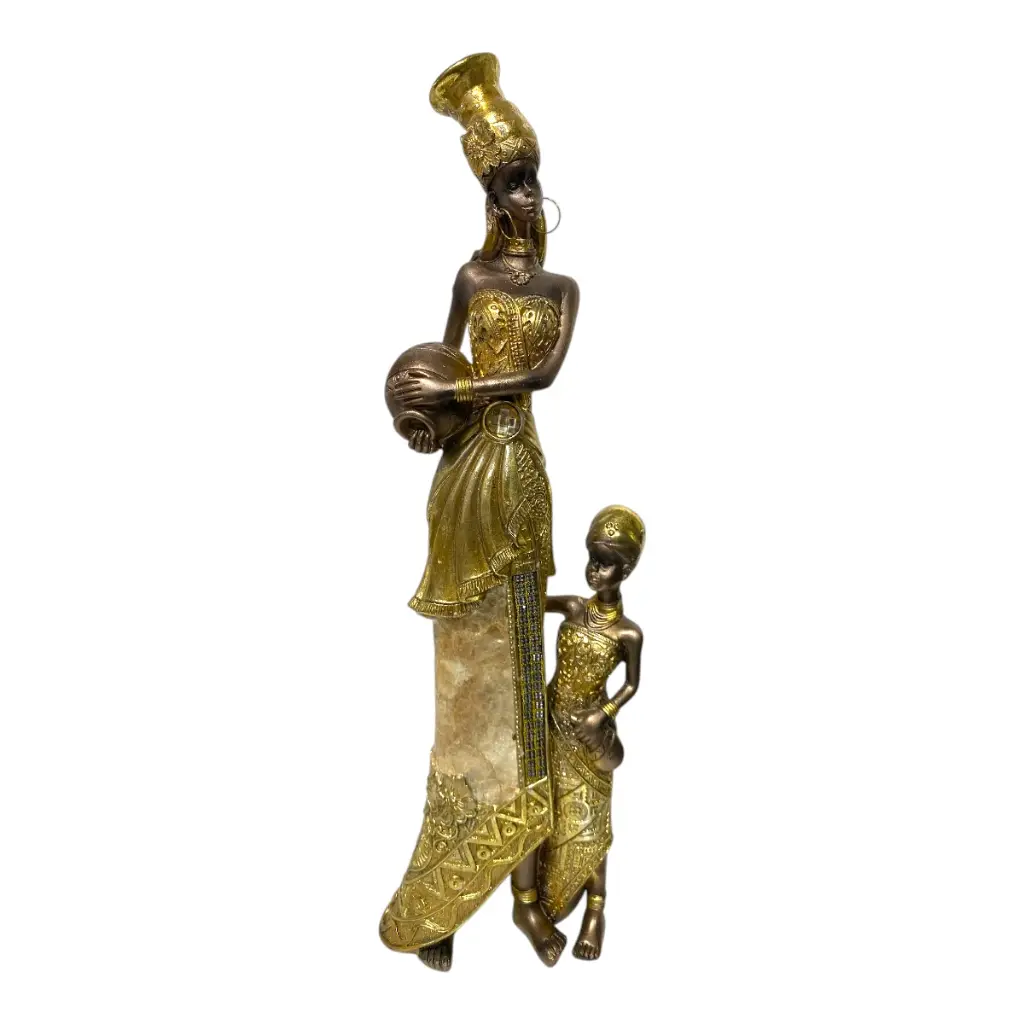 AFRICANA DECOR DORADA POLIRESINA 13X9X42CM  