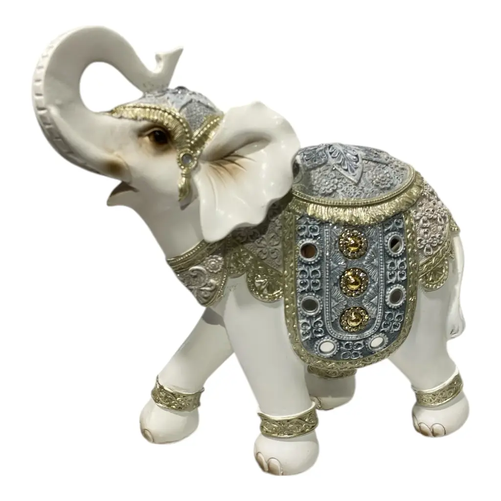 ELEFANTE CELESTE/BLANCO 25X10X25CM