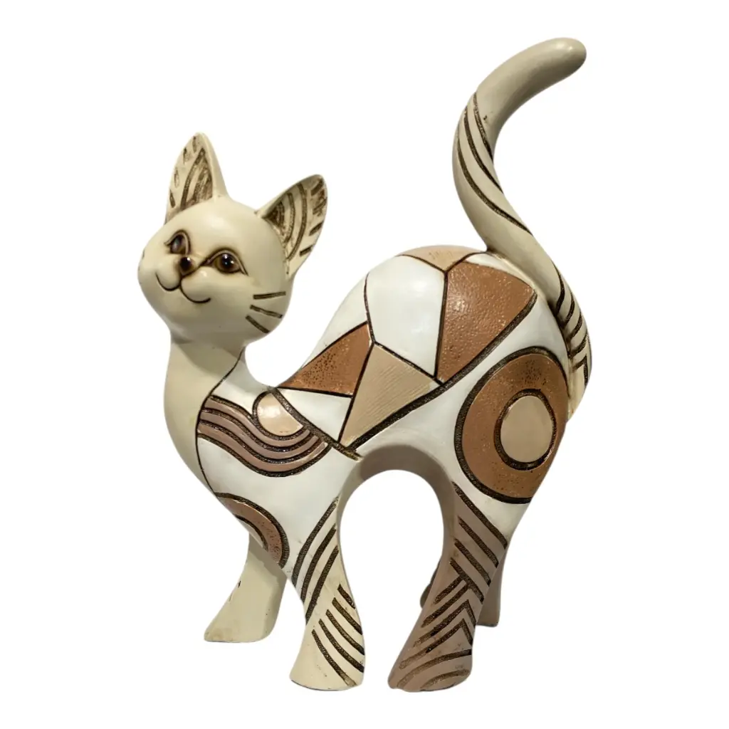GATO DECOR POLIRESINA MOCCA 20X7X28CM