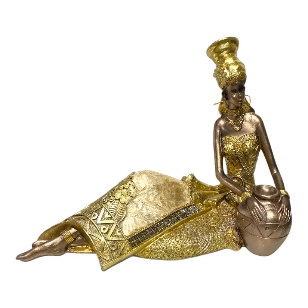 AFRICANA DECOR DORADA POLIRESINA 25X11X20CM