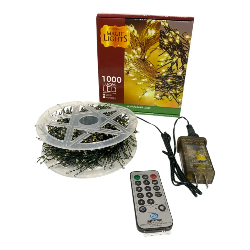 LUZ LED 30M X 1000L MICRO LED CALIDA CABLE VERDE CONTROL REMOTO EN ROLLO REF:ES24045