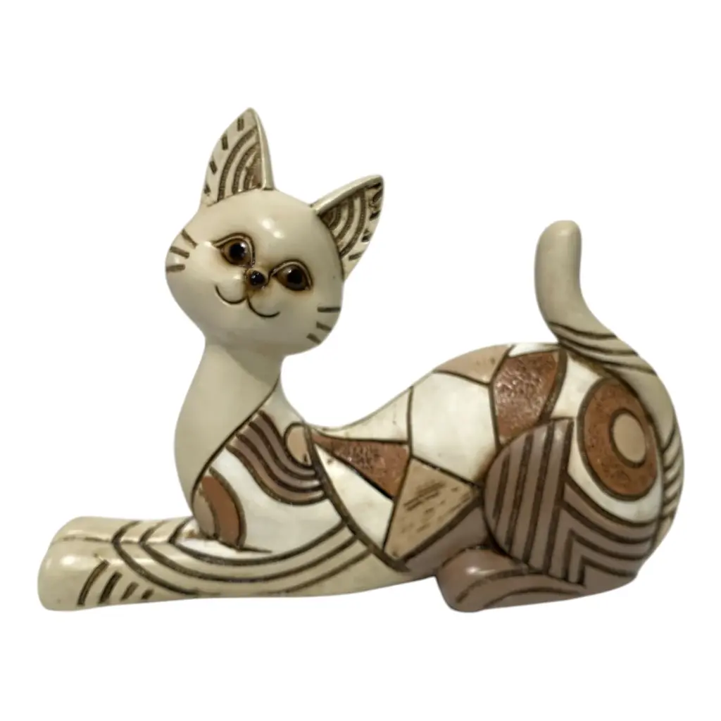 GATO DECOR POLIRESINA MOCCA 20X6X14CM