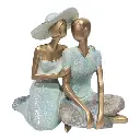 PAREJA TURQUESA DECOR POLIRESINA 17X10X16CM