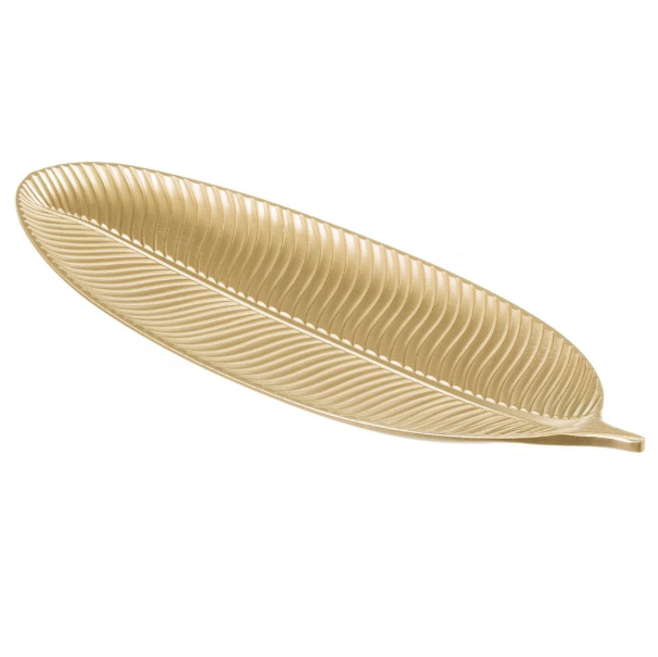 BANDEJA DE MADERA DORADA 40X14.5CM
