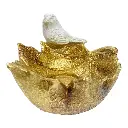 HOJA DECOR CON PAJARO POLIRESINA 13X13X9CM
