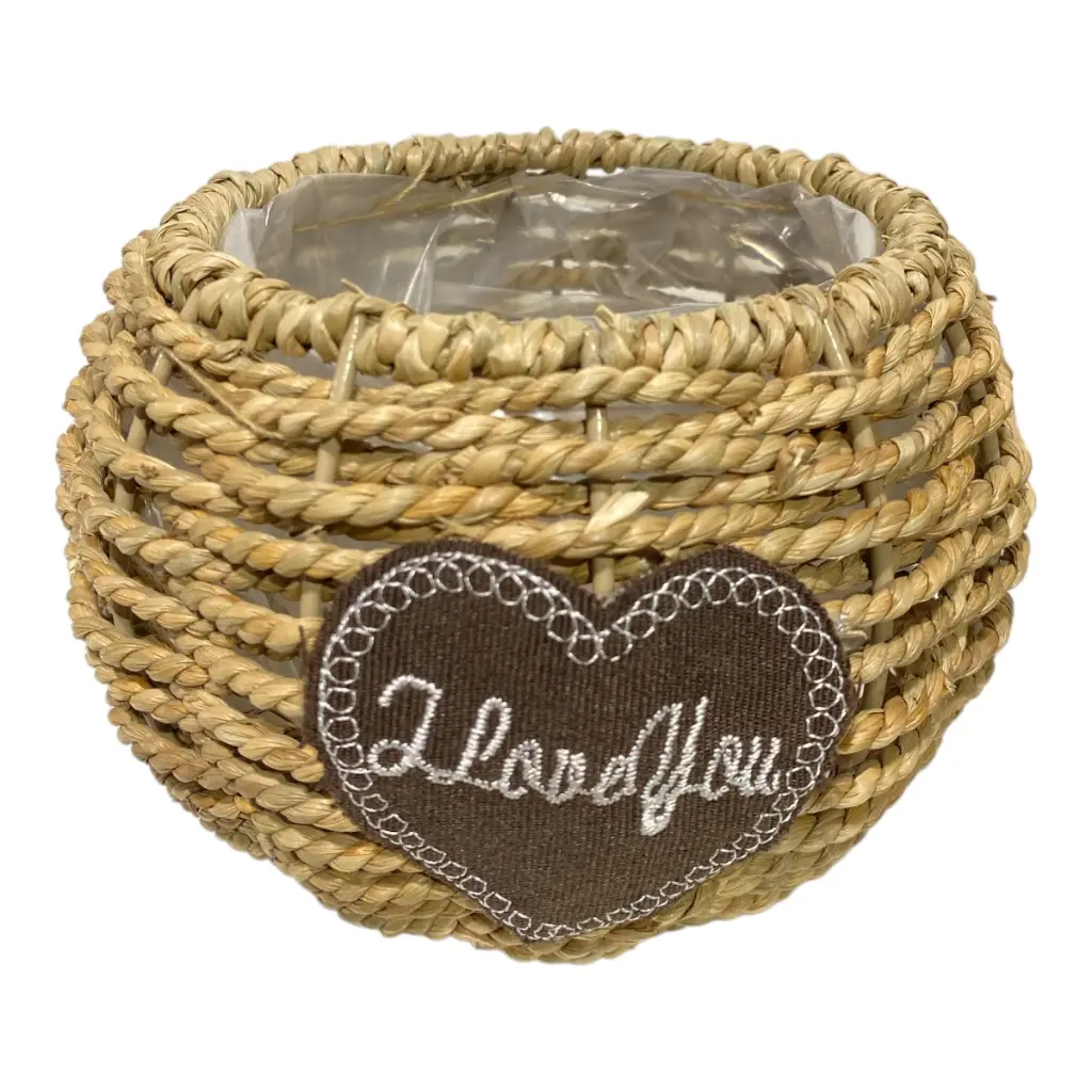 CANASTA DE HIERRO CON RATAM 17X17X12CM