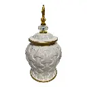 TIBOR BLANCO/DORADO DE PORCELANA 15X30CM