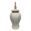 TIBOR BLANCO/DORADO DE PORCELANA 18X45CM 