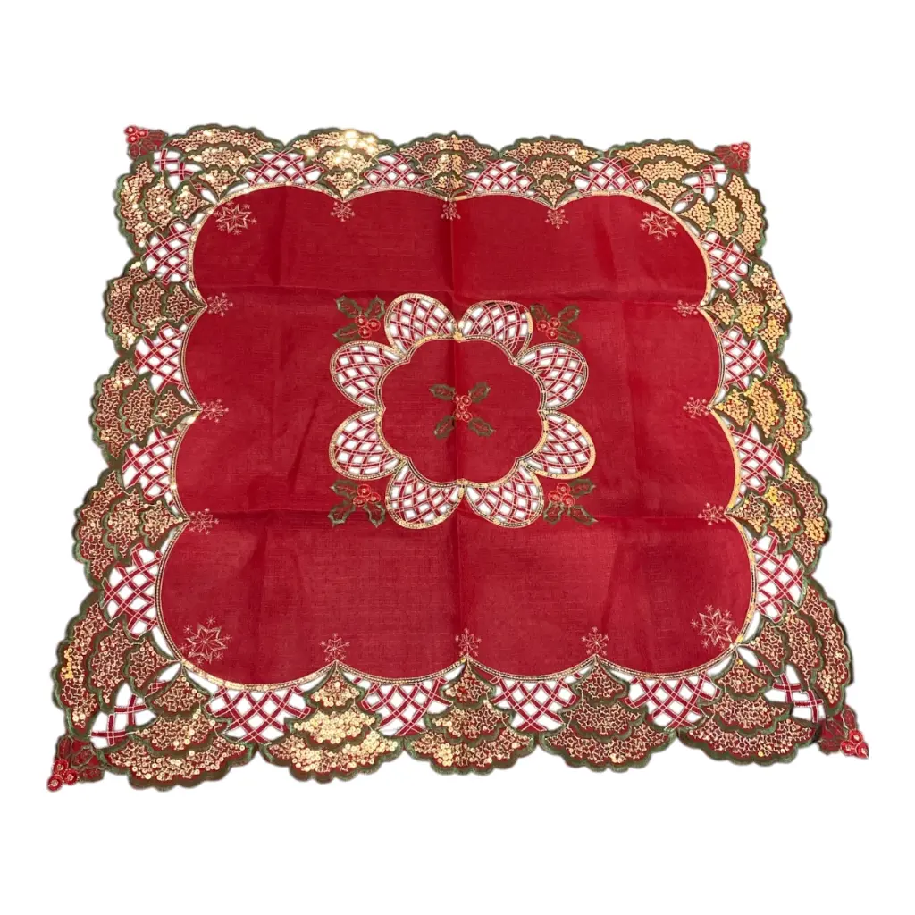 MANTEL NAVIDEÑO CUADRADO  87X87CM