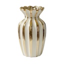 FLORERO DE PORCELANA DORADO/BLANCO 14X14X25CM