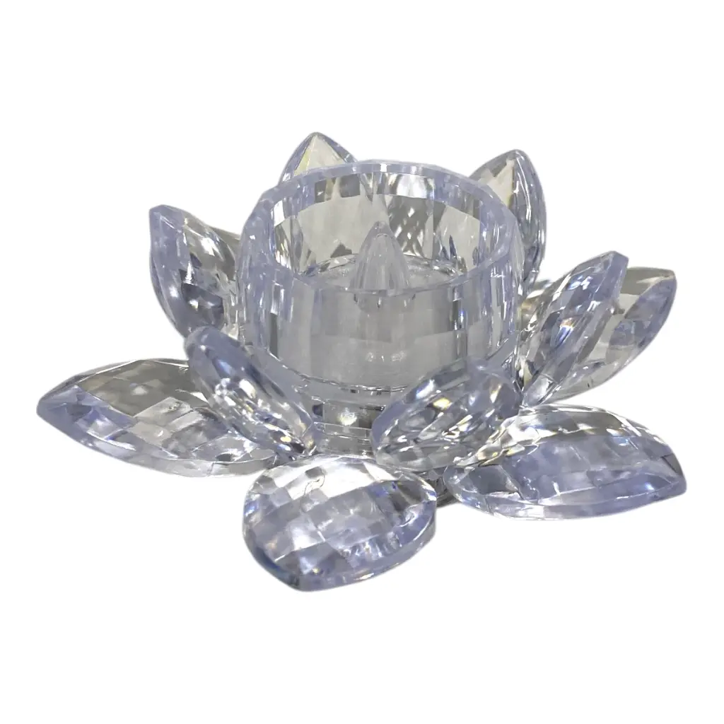 VELA CANDELABRO LED ACRILICA FORMA DE FLOR DE LOTO 11X4.5CM