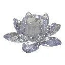 VELA CANDELABRO LED ACRILICA FORMA DE FLOR DE LOTO 11X4.5CM