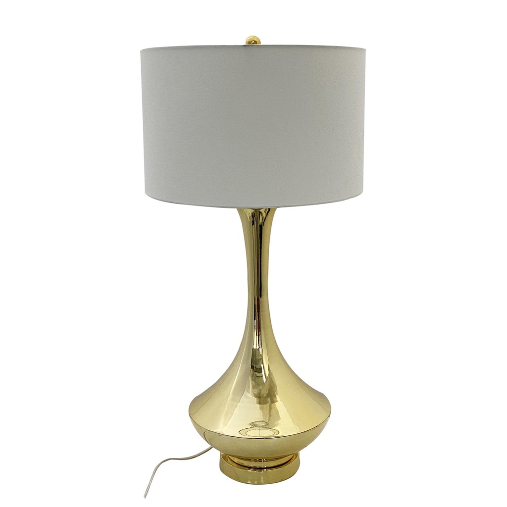 LAMPARA DE MESA METALICA DORADA 40.6X40.6X80CM