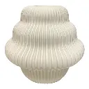 FLORERO DE PORCELANA CON TEXTURA BLANCO 16X16X16CM