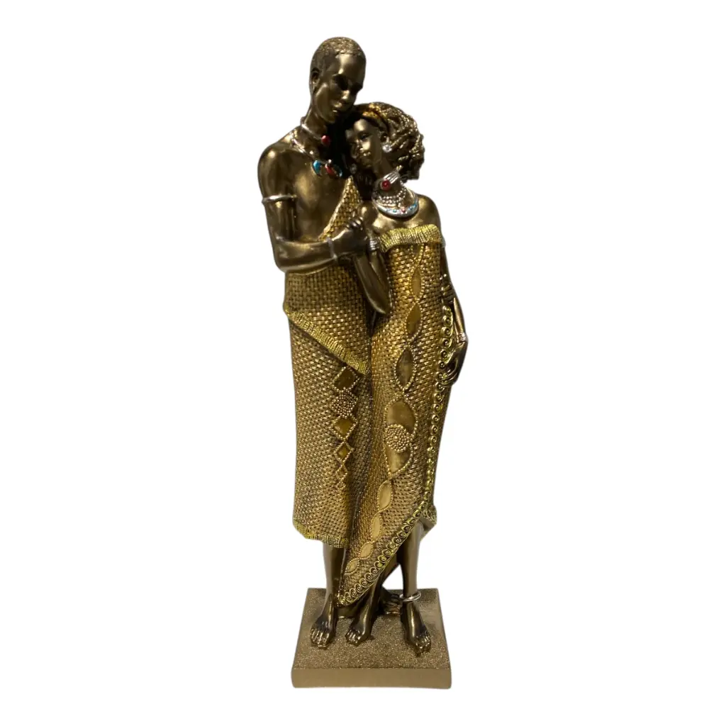 PAREJA AFRICANA POLIRESINA 11X8X37CM