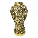 JARRON METALICO DORADO 24X24X44CM